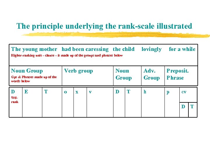 The principle underlying the rank-scale illustrated The young mother had been caressing the child