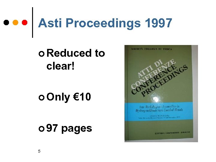 Asti Proceedings 1997 ¢ Reduced clear! ¢ Only ¢ 97 5 € 10 pages