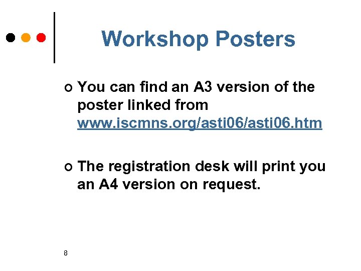 Workshop Posters ¢ You can find an A 3 version of the poster linked