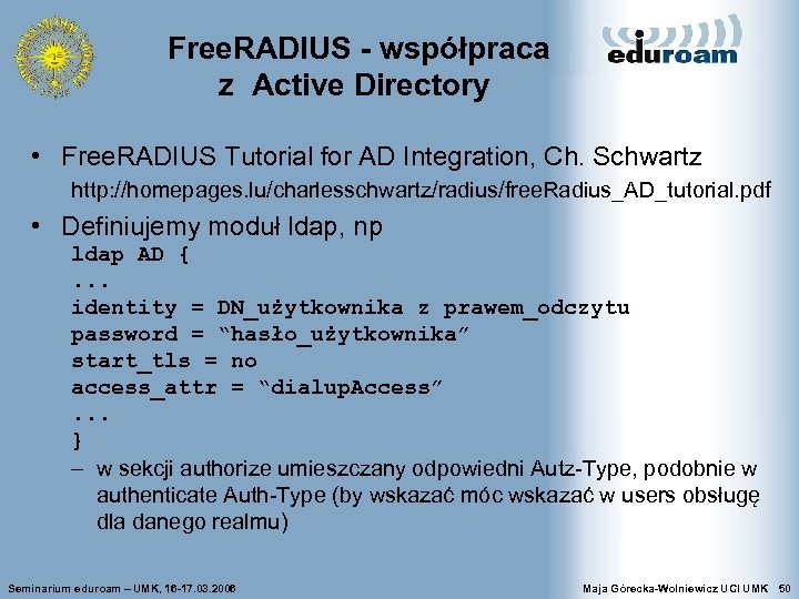 Free. RADIUS - współpraca z Active Directory • Free. RADIUS Tutorial for AD Integration,