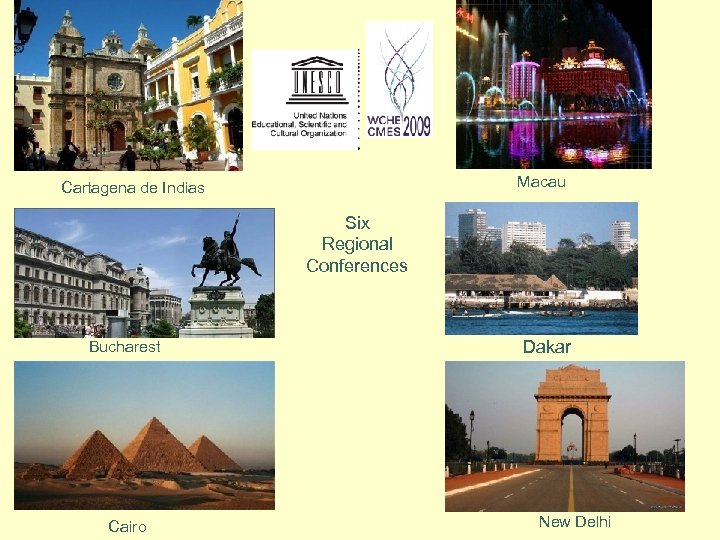 Macau Cartagena de Indias Six Regional Conferences Bucharest Cairo Dakar New Delhi 