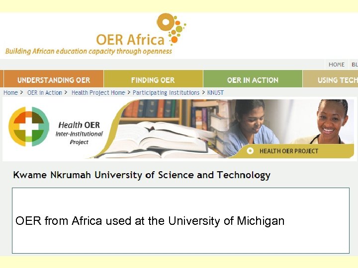 OER from Africa used at the University of Michigan 