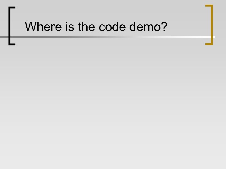 Where is the code demo? 