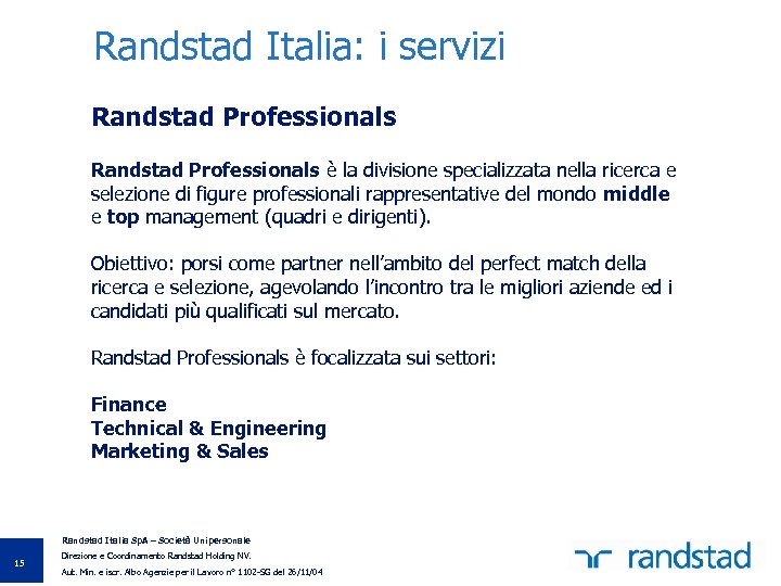 Randstad Italia: i servizi Randstad Professionals è la divisione specializzata nella ricerca e selezione