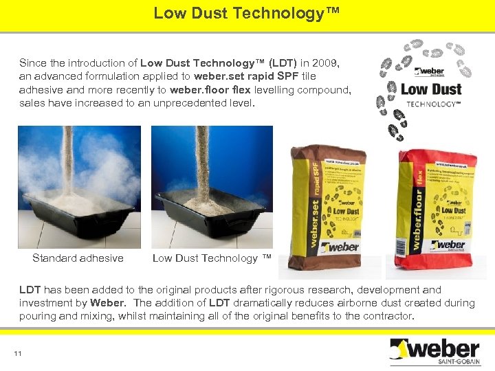 Low Dust Technology™ Since the introduction of Low Dust Technology™ (LDT) in 2009, an