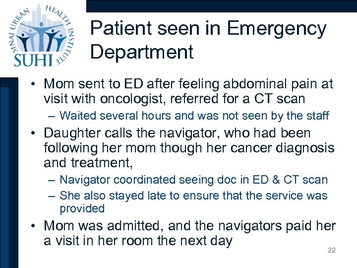 Patient seen in Emergency Department • Mom sent to ED after feeling abdominal pain