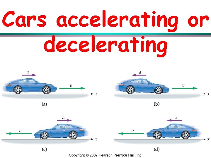 Cars accelerating or decelerating 