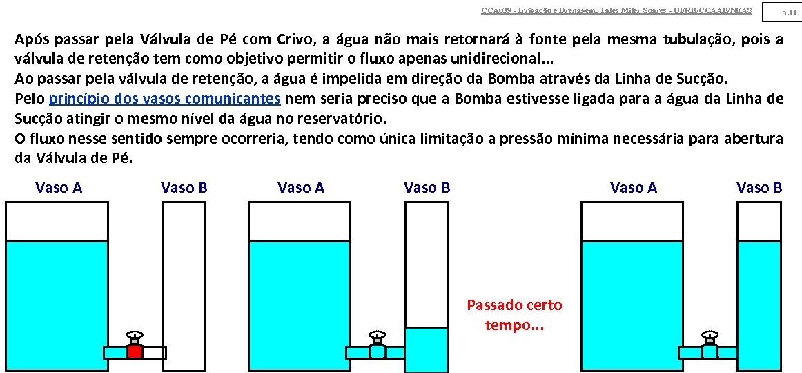 CCA 039 - Irrigação e Drenagem. Tales Miler Soares - UFRB/CCAAB/NEAS p. 11 Após