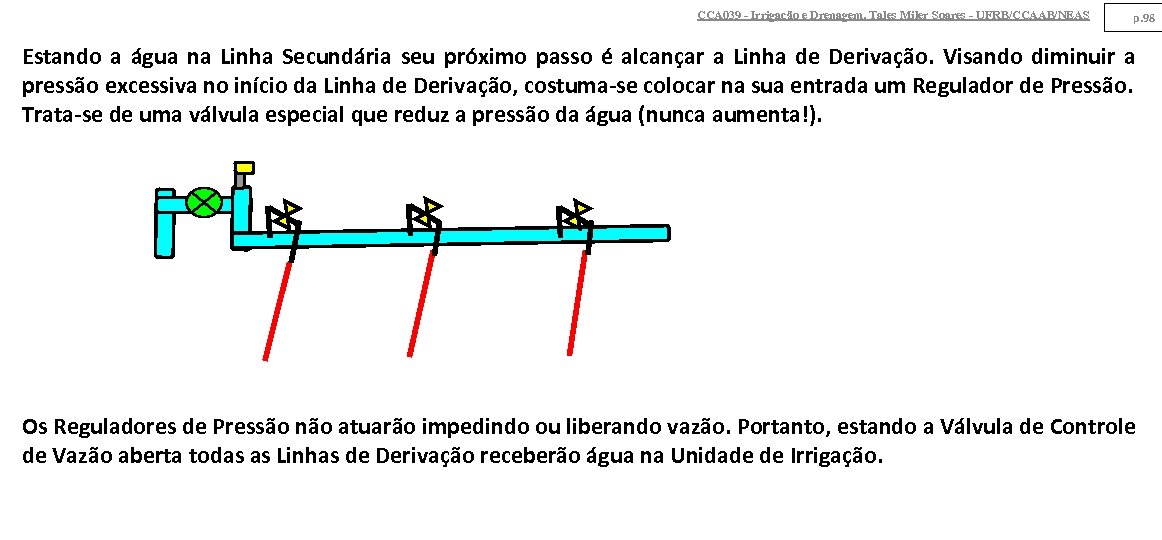 CCA 039 - Irrigação e Drenagem. Tales Miler Soares - UFRB/CCAAB/NEAS p. 98 Estando