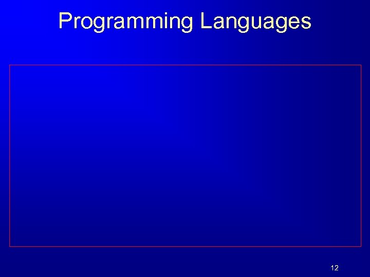 Programming Languages 12 