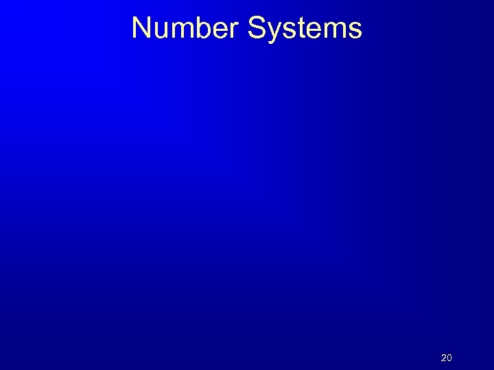 Number Systems 20 