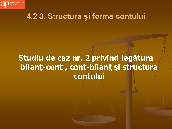 4. 2. 3. Structura şi forma contului Studiu de caz nr. 2 privind legătura