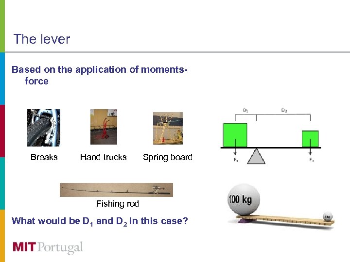 The lever Based on the application of momentsforce Breaks Hand trucks Spring board Fishing