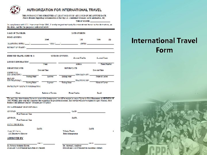 International Travel Form 