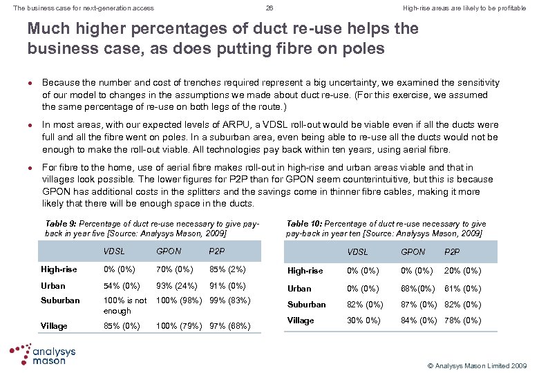 26 The business case for next-generation access High-rise areas are likely to be profitable