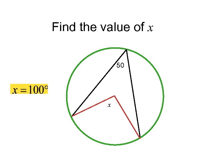 Find the value of x 50 x 