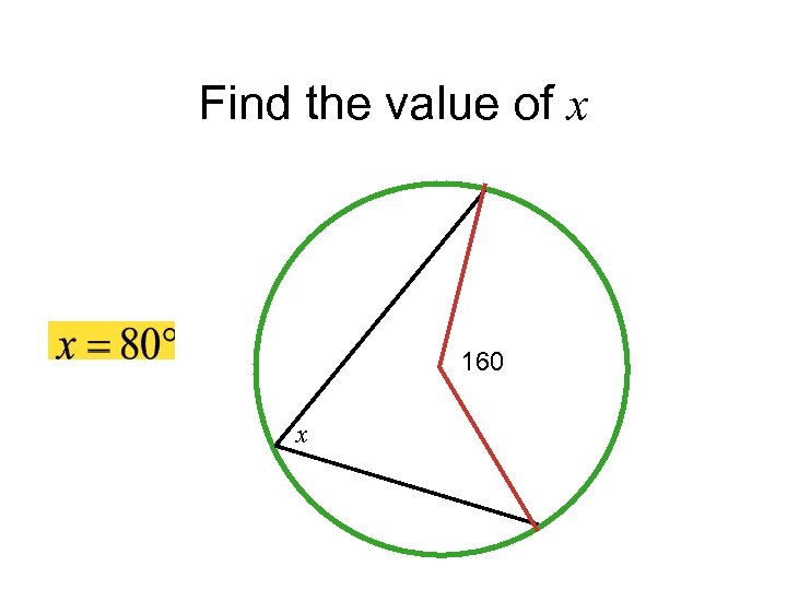 Find the value of x 160 x 