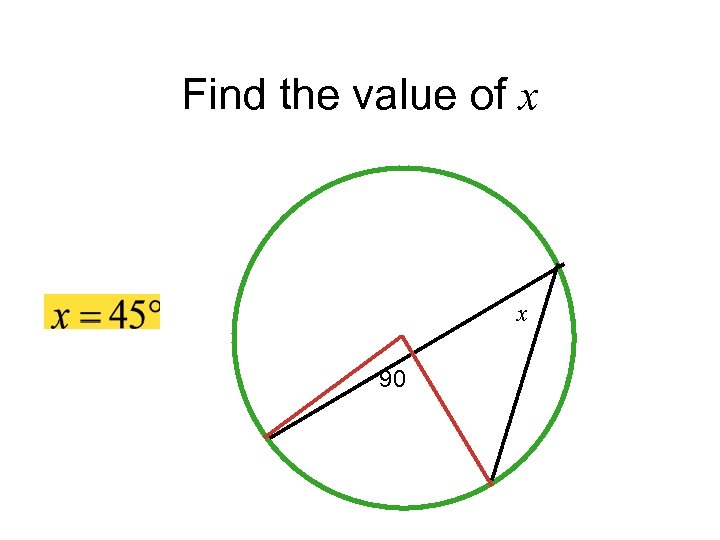 Find the value of x x 90 