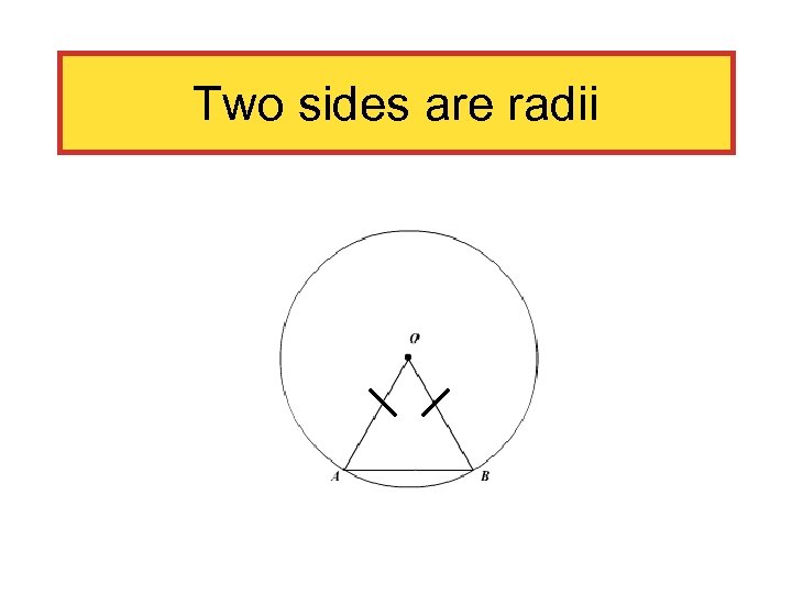 Two sides are radii 