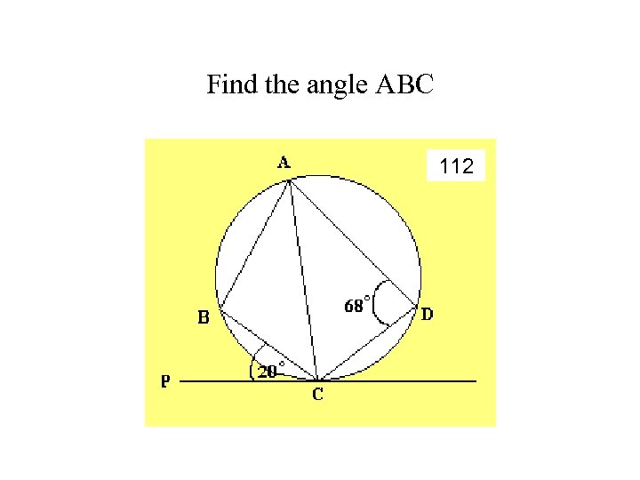 Find the angle ABC 112 