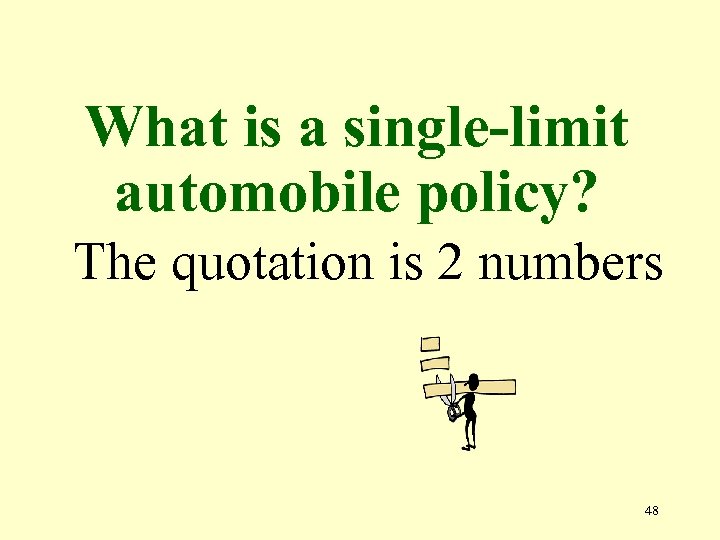 What is a single-limit automobile policy? The quotation is 2 numbers 48 