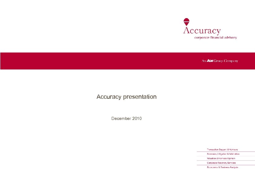 Accuracy presentation December 2010 