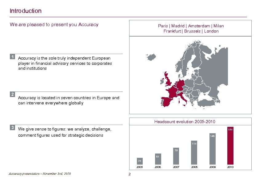 Introduction We are pleased to present you Accuracy 1 2 Paris | Madrid |