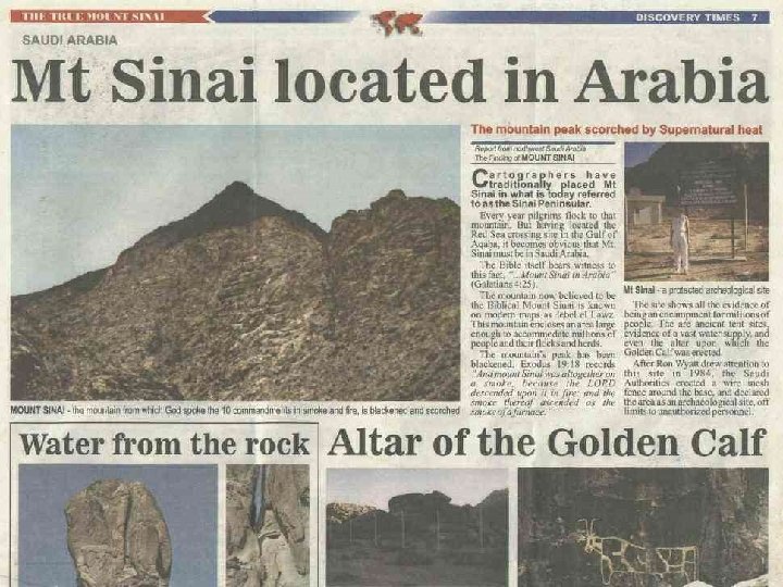 O VERDADEIRO MONTE SINAI FICA NA ARÁBIA!!! Conclusão De todos os achados e descobertas