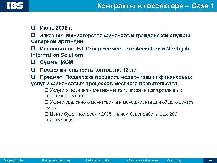 Контракты в госсекторе – Case 1 q Июнь 2006 г. q Заказчик: Министерство финансов