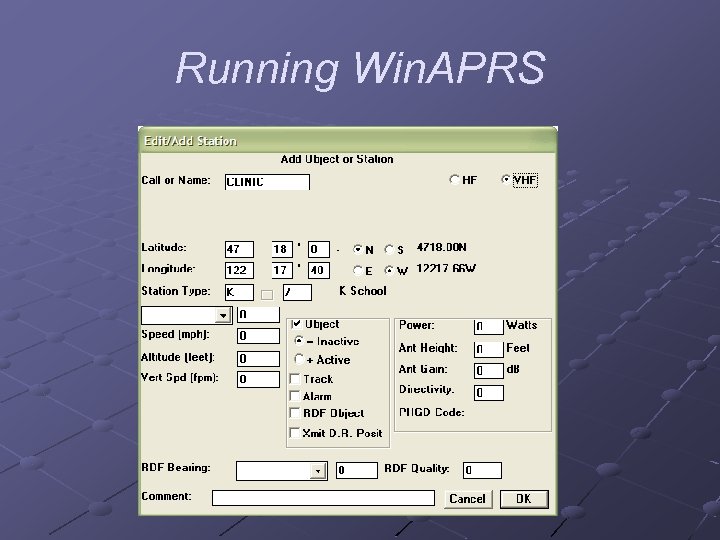 Running Win. APRS 