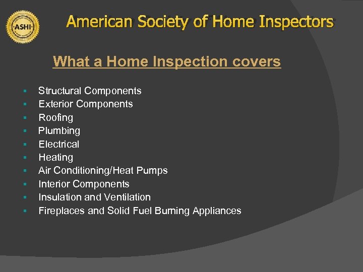 American Society Of Home Inspectors Important Notice The