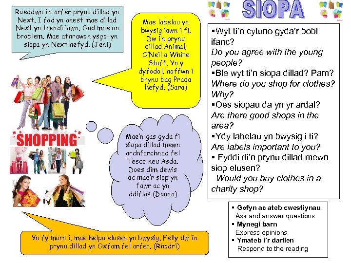 Roeddwn i’n arfer prynu dillad yn Next. I fod yn onest mae dillad Next