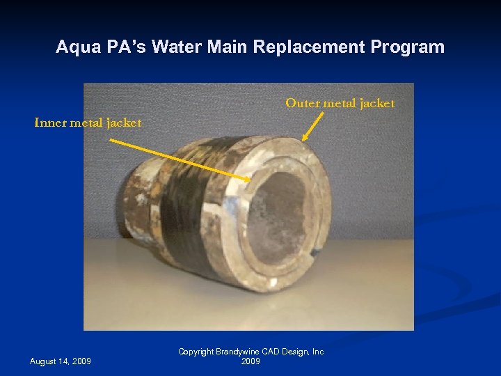 Aqua PA’s Water Main Replacement Program Outer metal jacket Inner metal jacket August 14,