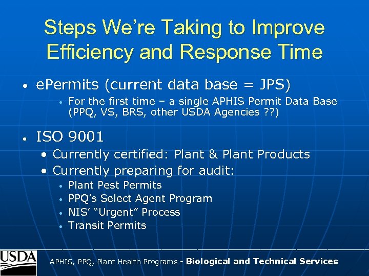 Steps We’re Taking to Improve Efficiency and Response Time • e. Permits (current data