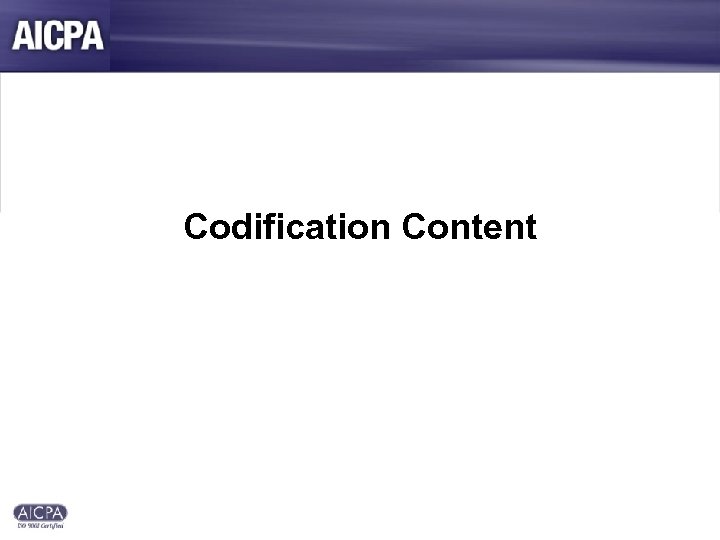 Codification Content 