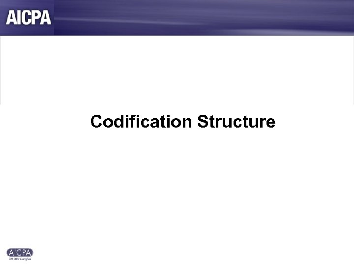 Codification Structure 