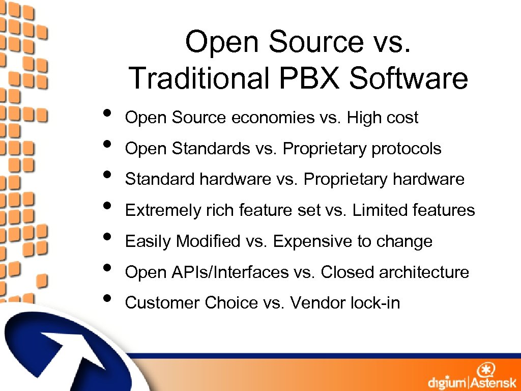 Open Source vs. Traditional PBX Software • • Open Source economies vs. High cost