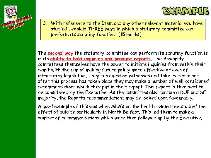 3. With reference to the Item and any other relevant material you have studied