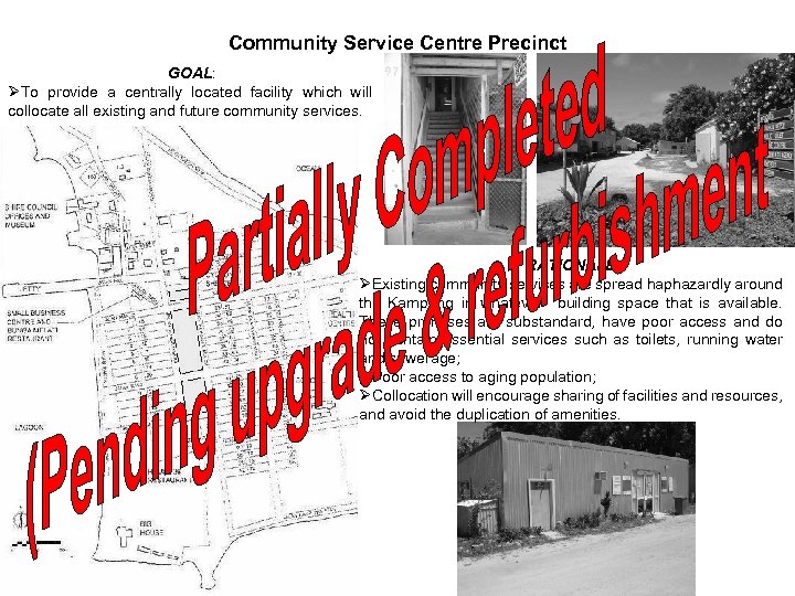 Community Service Centre Precinct GOAL: ØTo provide a centrally located facility which will collocate