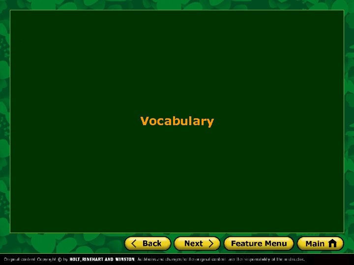 Vocabulary 