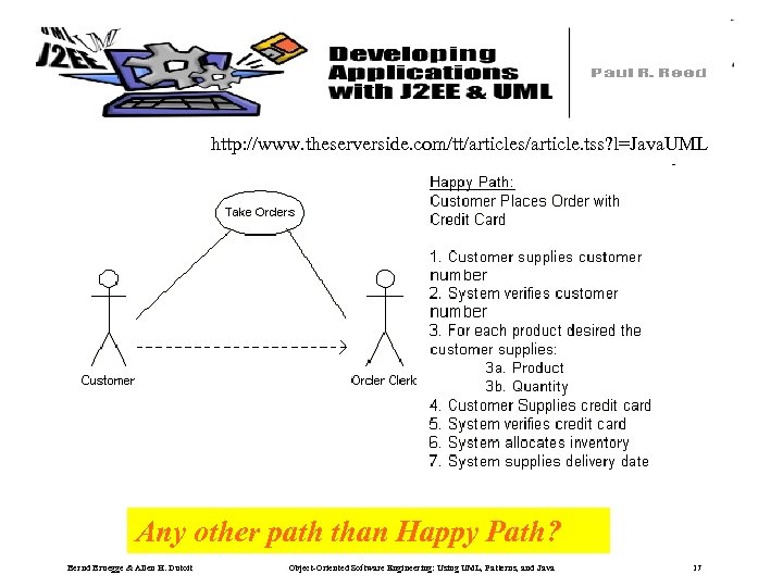 http: //www. theserverside. com/tt/articles/article. tss? l=Java. UML Any other path than Happy Path? Bernd