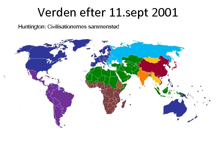 Verden efter 11. sept 2001 Huntington: Civilisationernes sammenstød 