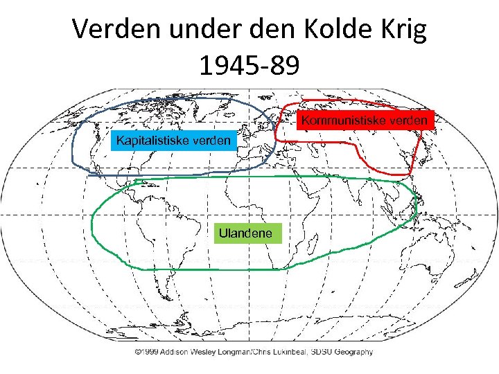 Verden under den Kolde Krig 1945 -89 Kommunistiske verden Kapitalistiske verden Ulandene 