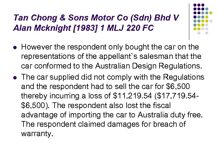 Tan Chong & Sons Motor Co (Sdn) Bhd V Alan Mcknight [1983] 1 MLJ