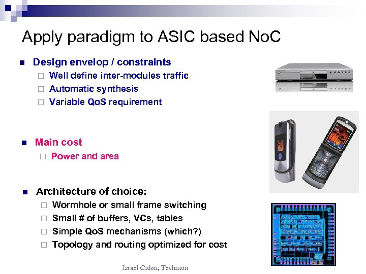Apply paradigm to ASIC based No. C n Design envelop / constraints Well define