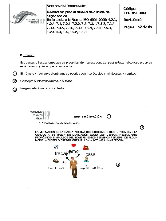 Nombre del Documento: Instructivo para el diseño de cursos de capacitación Referencia a la