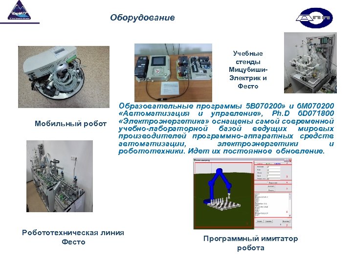  Оборудование Учебные стенды Мицубиши. Электрик и Фесто Мобильный робот Образовательные программы 5 В