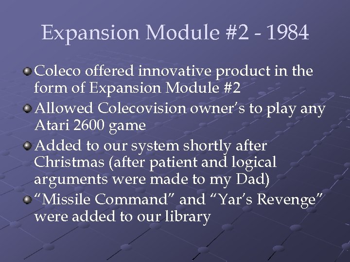 Expansion Module #2 - 1984 Coleco offered innovative product in the form of Expansion