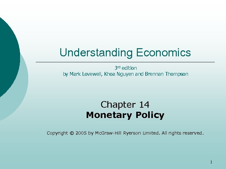 Understanding Economics 3 rd edition by Mark Lovewell, Khoa Nguyen and Brennan Thompson Chapter