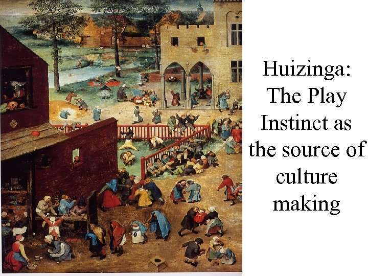 Huizinga: The Play Instinct as the source of culture making 